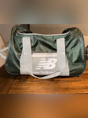 New Balance Olive Green Duffel Bag with White Straps